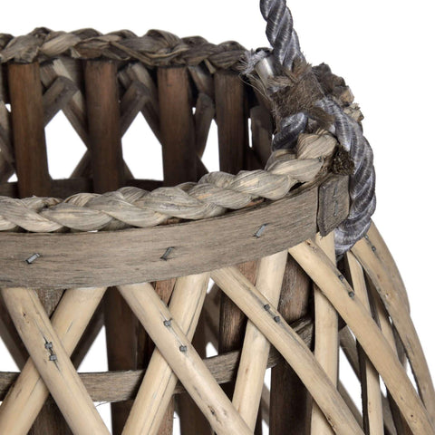 Large Wicker Bulbous Lantern Accessories Hill Interiors 