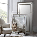 Lawson Pewter Finish Wide Panelled Mirror - 62'' x 31'' Sleeping Regency Studio 