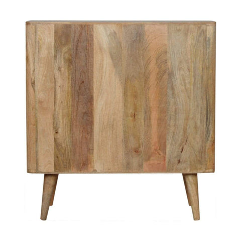Leaf Embossed Resin Solid Wood Cabinet Living Artisan Furniture 