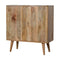 Leaf Embossed Resin Solid Wood Cabinet Living Artisan Furniture 