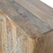 Leaf Embossed Resin Solid Wood Cabinet Living Artisan Furniture 