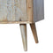 Leaf Embossed Resin Solid Wood Cabinet Living Artisan Furniture 