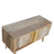 Leaf Embossed Resin Solid Wood Cabinet Living Artisan Furniture 