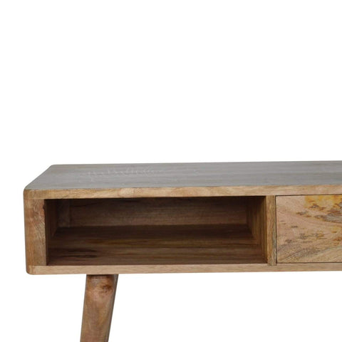 Leaf Embossed Resin Solid Wood Writing Desk Living Artisan Furniture 