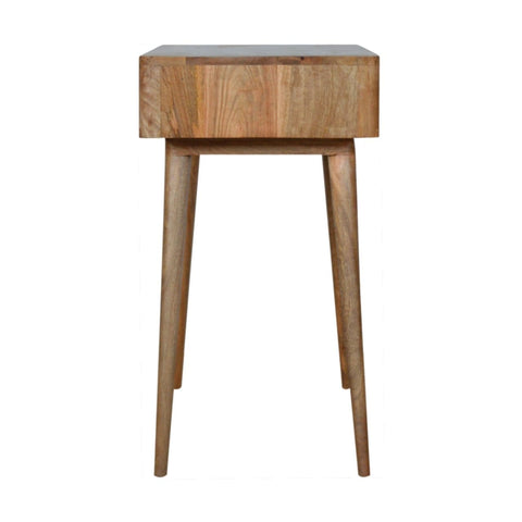 Leaf Embossed Resin Solid Wood Writing Desk Living Artisan Furniture 