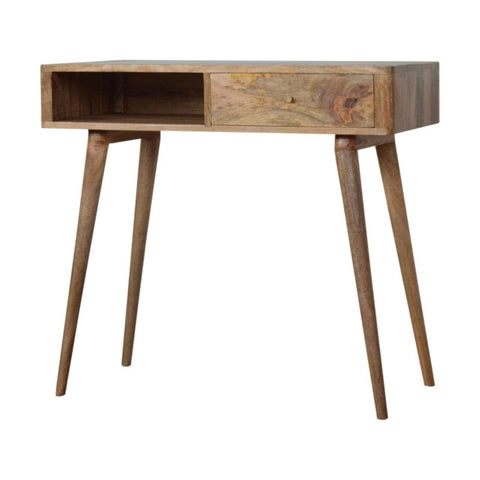 Leaf Embossed Resin Solid Wood Writing Desk Living Artisan Furniture 