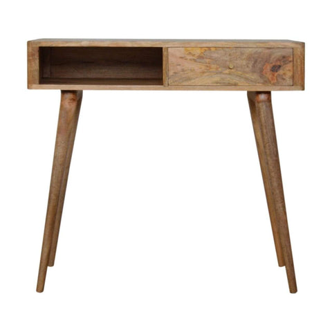 Leaf Embossed Resin Solid Wood Writing Desk Living Artisan Furniture 