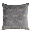 Leopard Metallic Velvet Cushion Grey Accessories Regency Studio 