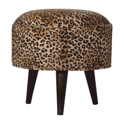 Leopard Nordic Style Footstool Living Artisan Furniture 