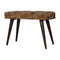 Leopard Print Cotton Velvet Deep Button Bench Living Artisan Furniture 