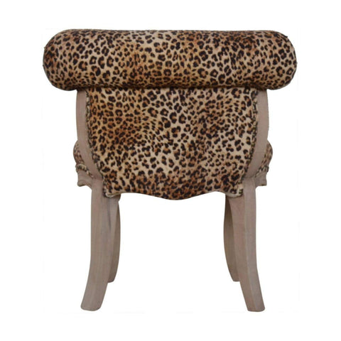 Leopard Print Studded Chair with Cabriole Legs Living Artisan Furniture 