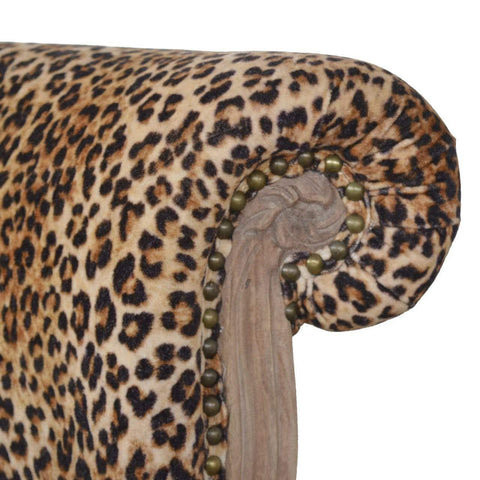 Leopard Print Studded Chair with Cabriole Legs Living Artisan Furniture 