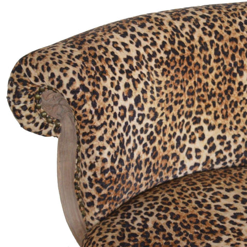 Leopard Print Studded Chair with Cabriole Legs Living Artisan Furniture 