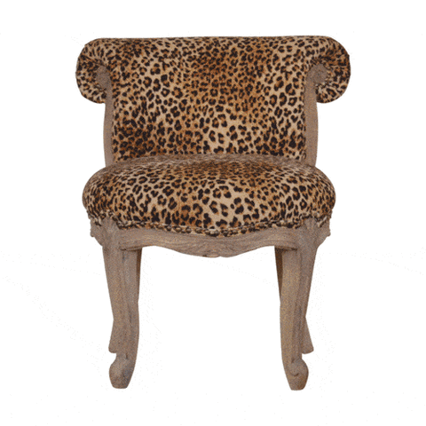 Leopard Print Studded Chair with Cabriole Legs Living Artisan Furniture 