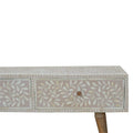 Light Taupe Floral Bone Inlay Coffee Table Living Artisan Furniture 