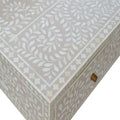Light Taupe Floral Bone Inlay Coffee Table Living Artisan Furniture 