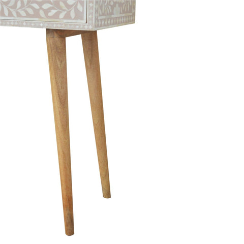 Light Taupe Floral Bone Inlay Console Table Living Artisan Furniture 