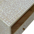 Light Taupe Floral Bone Inlay Media Unit Living Artisan Furniture 