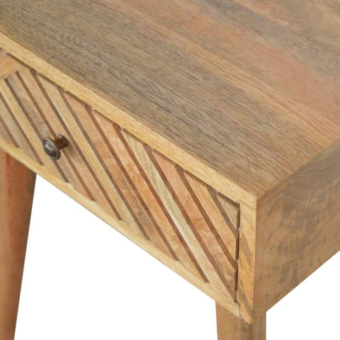 Line Carving Bedside Sleeping Artisan Furniture 