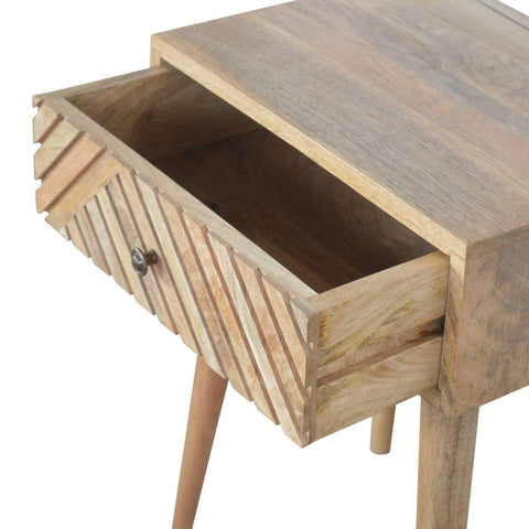 Line Carving Bedside Sleeping Artisan Furniture 