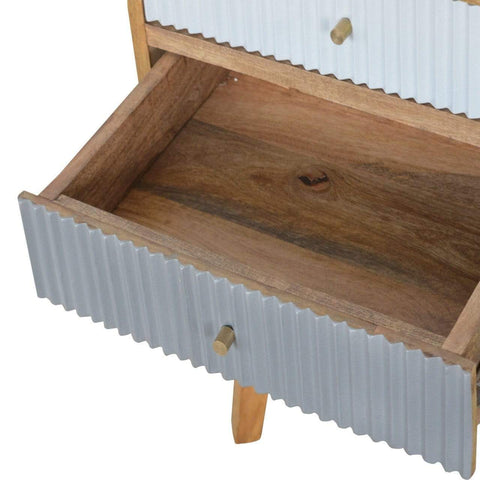Line Grey Painted Bedside Sleeping Artisan Furniture 