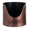 Logs & Kindling Buckets + Matchstick Holder Copper Finish Accessories Hill Interiors 