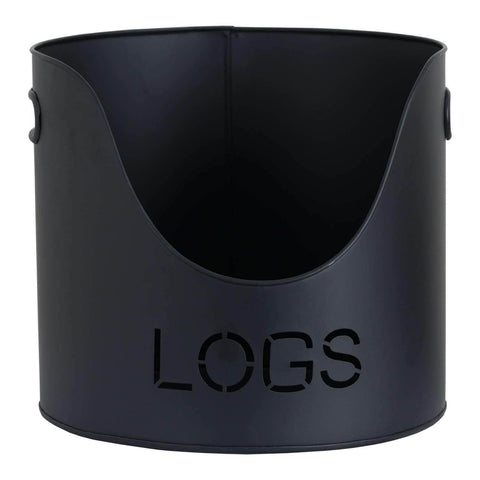 Logs & Kindling Buckets + Matchstick Holder In Black Accessories Hill Interiors 