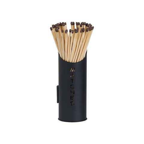 Logs & Kindling Buckets + Matchstick Holder In Black Accessories Hill Interiors 