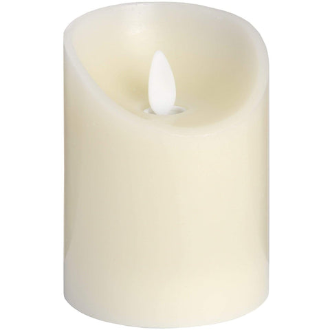 Luxe Collection 3 x 4 Cream Flickering Flame LED Wax Candle Accessories Hill Interiors 