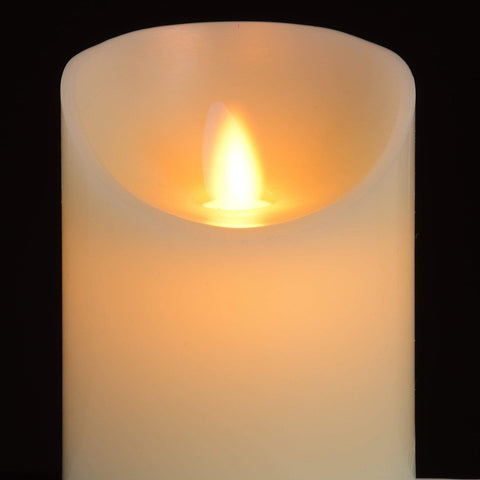 Luxe Collection 3 x 4 Cream Flickering Flame LED Wax Candle Accessories Hill Interiors 