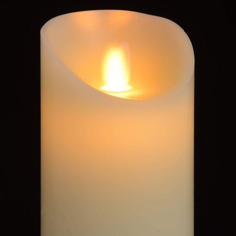 Luxe Collection 3 x 6 Cream Flickering Flame LED Wax Candle Accessories Hill Interiors 