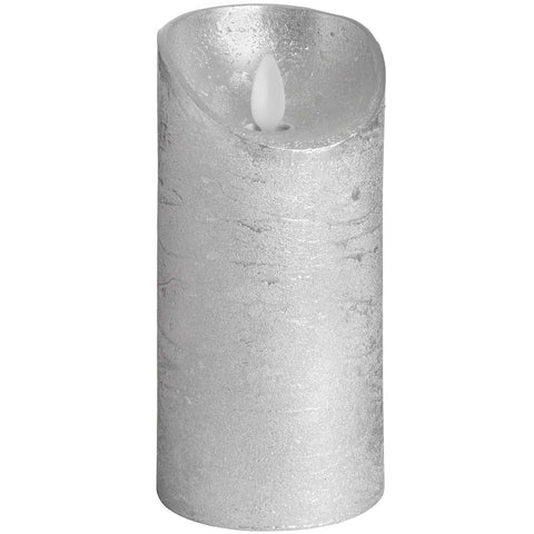 Luxe Collection 3 x 6 Silver Flickering Flame LED Wax Candle Accessories Hill Interiors 