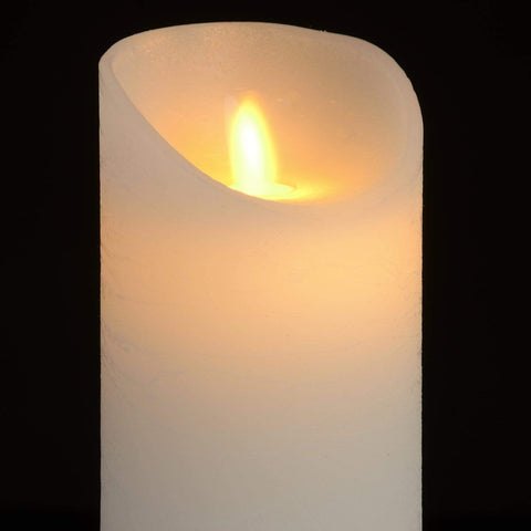 Luxe Collection 3 x 6 White Flickering Flame LED Wax Candle Accessories Hill Interiors 