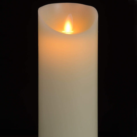 Luxe Collection 3 x 8 Cream Flickering Flame LED Wax Candle Accessories Hill Interiors 