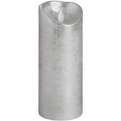 Luxe Collection 3.5 x 9 Silver Flicker Flame LED Wax Candle Accessories Hill Interiors 