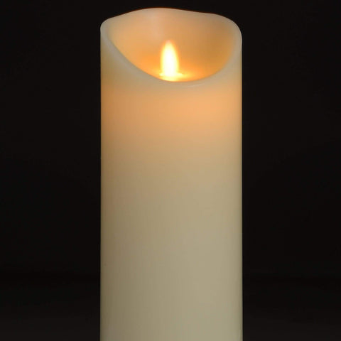 Luxe Collection 3.5 x9 Cream Flickering Flame LED Wax Candle Accessories Hill Interiors 
