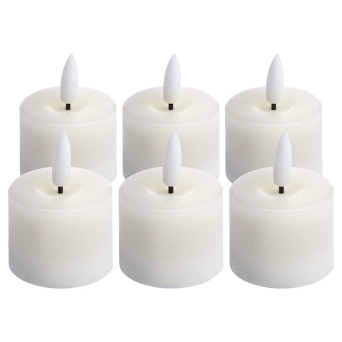 Luxe Collection Set Of 6 Natural Glow Led Tealight Candles Accessories Hill Interiors 