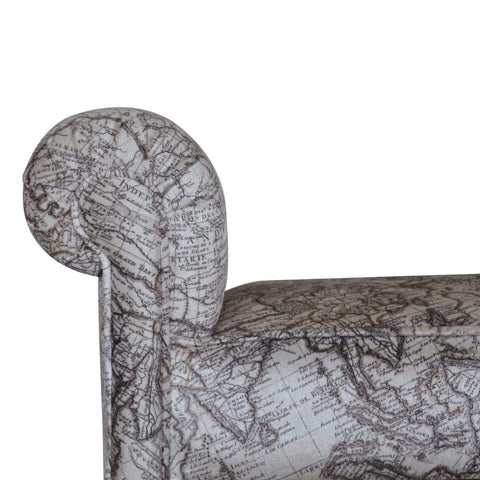 Map Printed Bedroom Bench Living Artisan Furniture 