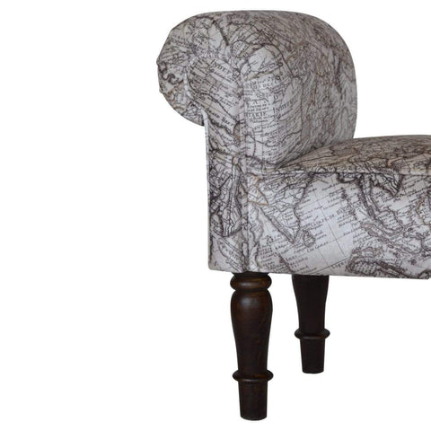 Map Printed Bedroom Bench Living Artisan Furniture 