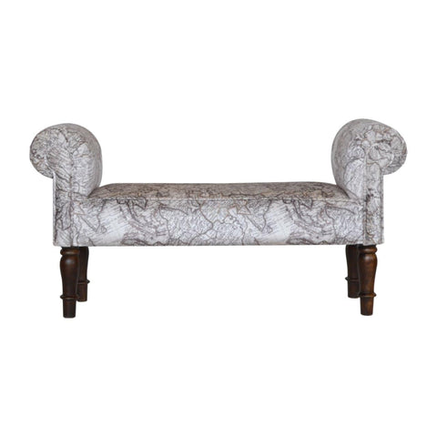 Map Printed Bedroom Bench Living Artisan Furniture 