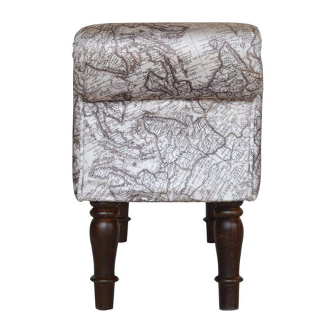 Map Printed Bedroom Bench Living Artisan Furniture 