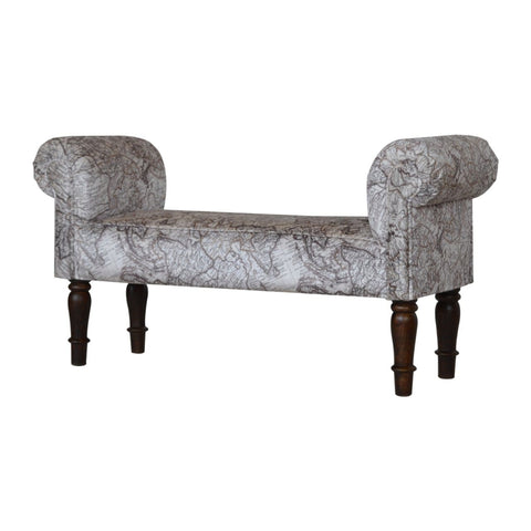 Map Printed Bedroom Bench Living Artisan Furniture 