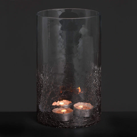 Medium Smoked Crackle Effect Candle Holder Accessories Hill Interiors 