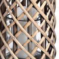 Medium Wicker Lantern with Glass Hurricane Accessories Hill Interiors 