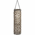 Medium Wicker Lantern with Glass Hurricane Accessories Hill Interiors 