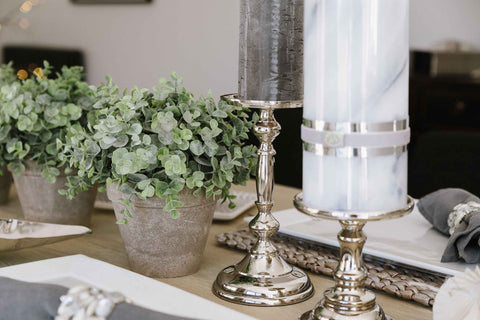 Merle Candlestick Silver Finish by Lene Bjerre Candle Holder Lene Bjerre 