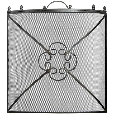 Mesh Fireguard in Antique Pewter Effect Finish Living Hill Interiors 