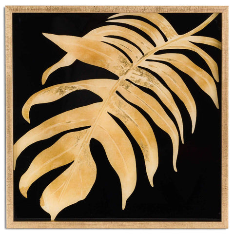 Metallic Leaf Glass Image In Gold Frame Accessories Hill Interiors 