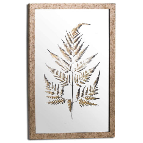 Metallic Mirrored Brass Fern Wall Art Accessories Hill Interiors 