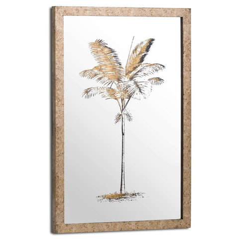 Metallic Mirrored Brass Palm Wall Art Accessories Hill Interiors 